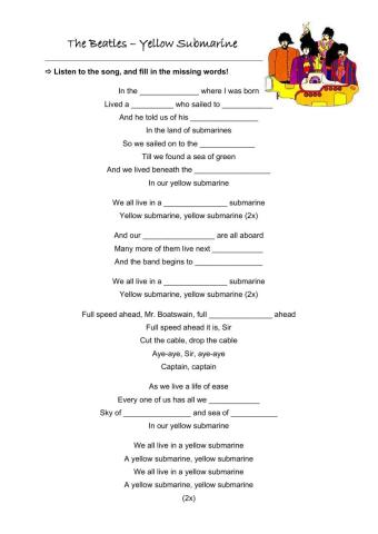 The Beatles and yellow submarine