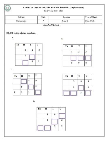 Addition- three digit