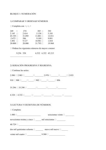 Prueba inicial 4º EP MAT primera parte