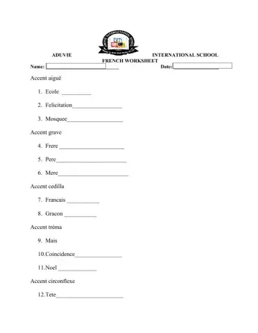 Questions sur les accents