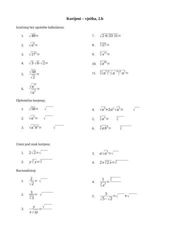 Korijeni -vježba 2.b