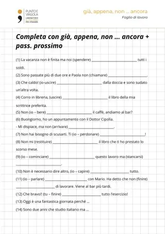 Passato prossimo e avverbi