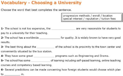 Finding a university
