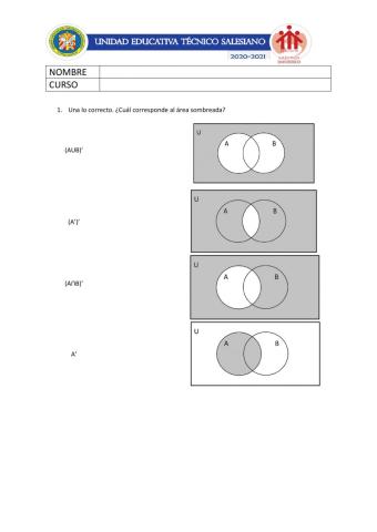 Ejercicios Conjunto Complemento