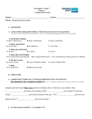 Go getter 2- unit 7-midterm list, read, structure