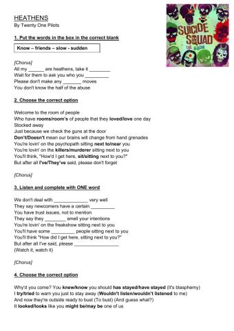 Heathens - suicide squad