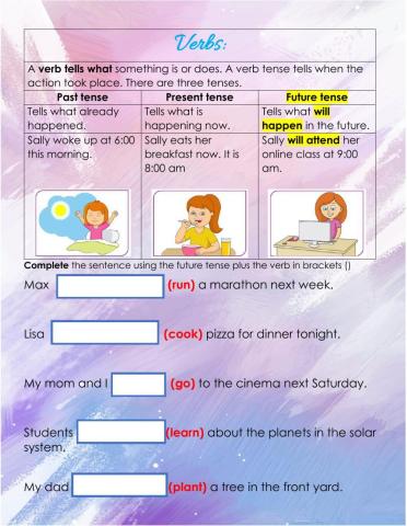 Verbs - Future tense will