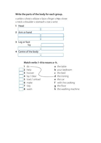 Housework. Have to - should