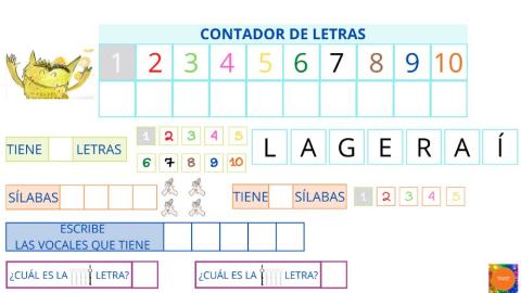 Contador de letras: ALEGRÍA