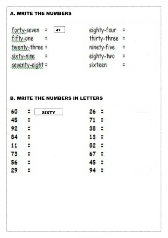 Write the numbers