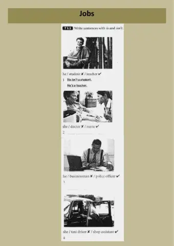 Jobs, to be and other verbs