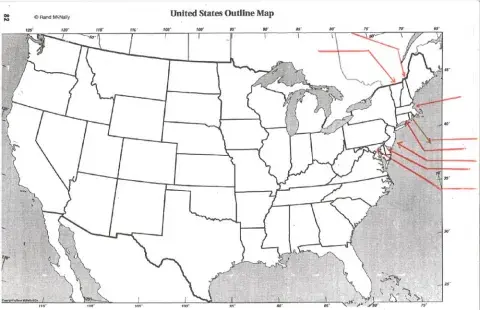 Map -3 - NE, Middle & Southern Colonies