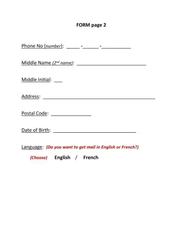 Personal Info -- Form (cont'd page 2)