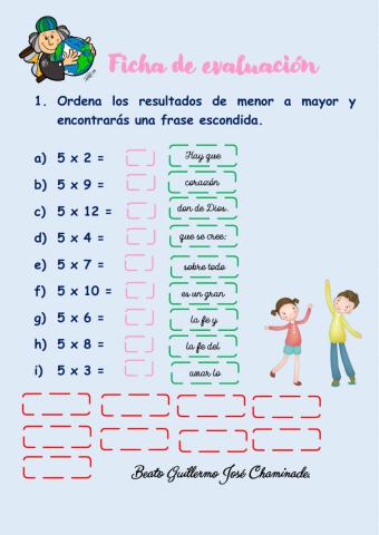 Multiplicamos por 5