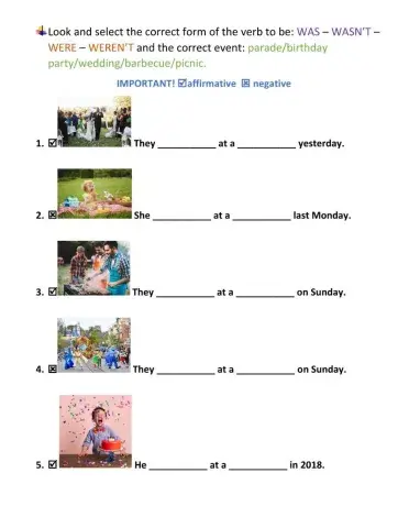 Verb to be in the past