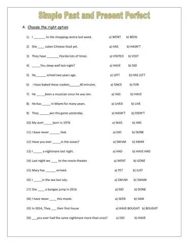 Simple Past vs. Present Perfect