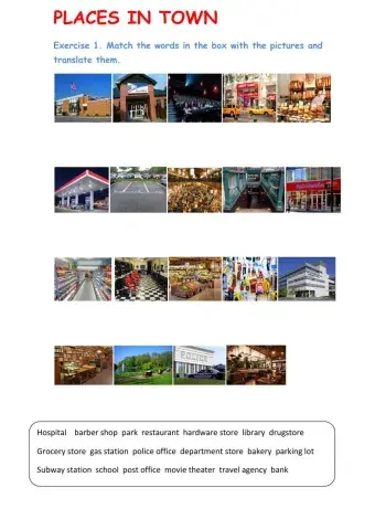Places in Town 1. Location Expressions