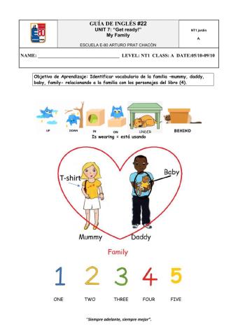 Worksheet -22 My Family for NT1