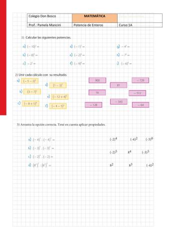 Potenciación de enteros
