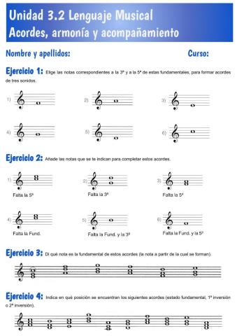Ficha 3.2 La armonía, los acordes y sus inversiones