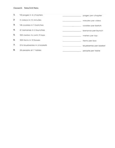 Finding Unit Rates