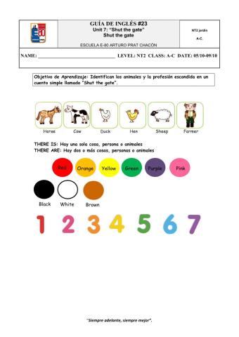 WORKSHEET -23 Shut the gate for NT2