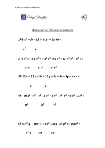 Reducción de términos semejantes