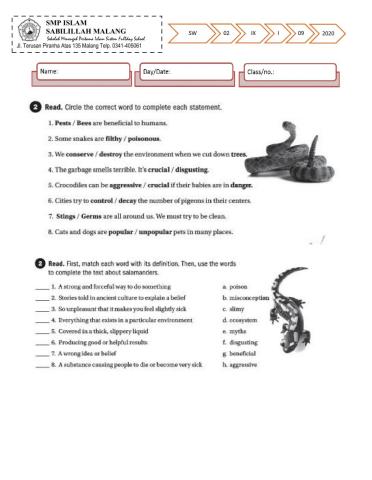Worksheet Chapter 2