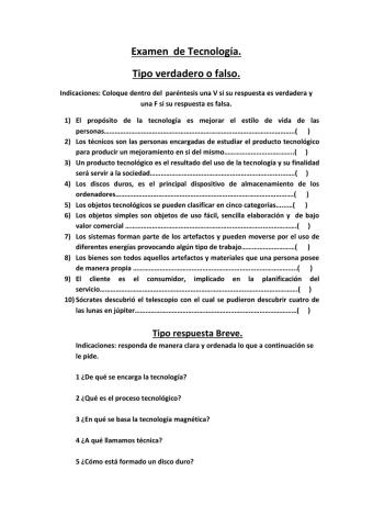 Examen tecnologia