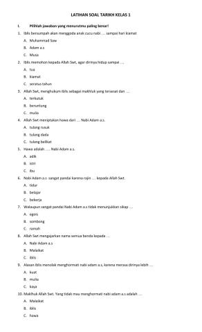 Latihan soal tarikh bab 2