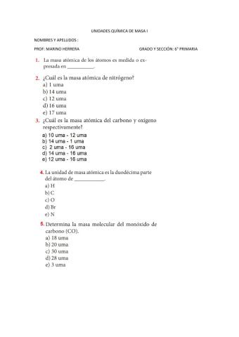 Unidades químicas de masa i