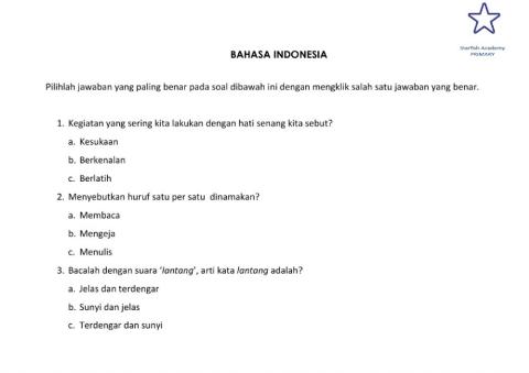 Bahasa Indonesia P1