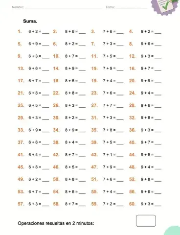 Velocidad cálculo- suma 5
