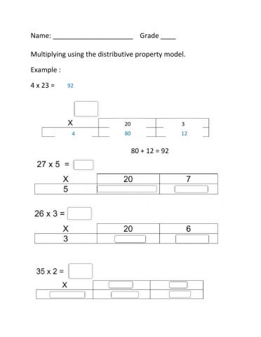 Distributive Property Model
