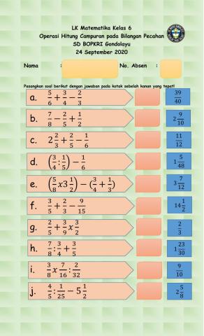 Operasi hitung campur bilangan pecahan