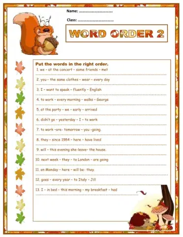 Word Order 2