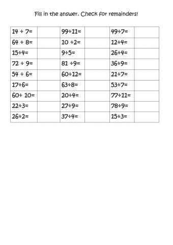 Division with and without remainders