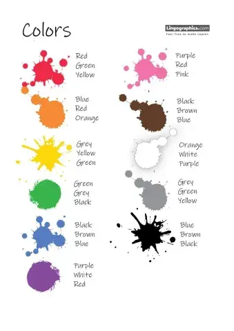 Colors in English Worksheet