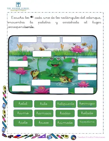 Estanque palabras con h