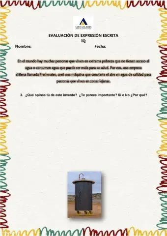 Evaluación de Expresión Escrita Parte II