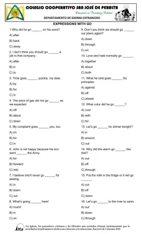 Phrasal Verbs With Go