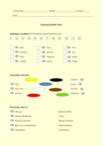 Entry Test with audio