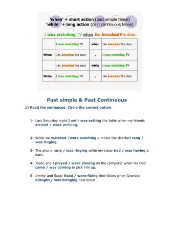 Past Simple and Past Continuous