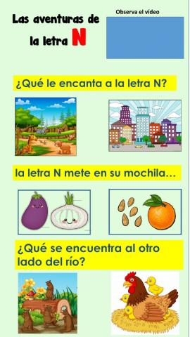 Comprensión de lectura letra N
