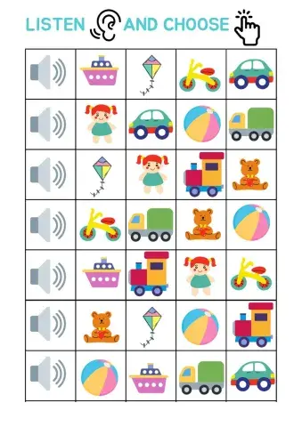 Toys: listen and choose