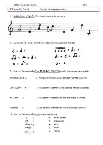 5º Evaluación inicial
