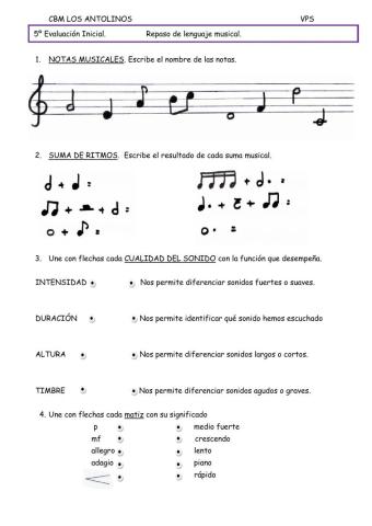 5º Evaluación inicial
