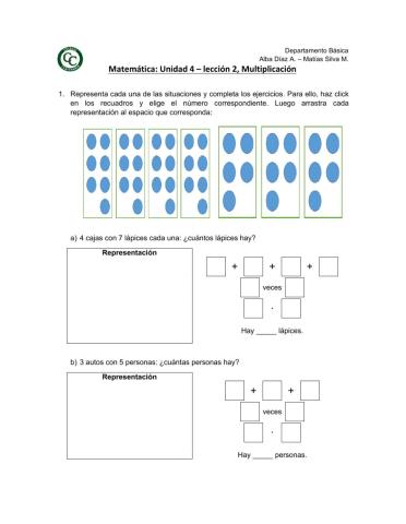 Multiplicación: agrupaciones