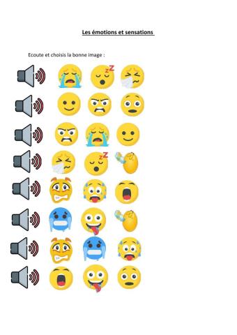 Les émotions et sensations - compréhension orale 