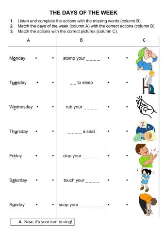The days of the week